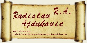 Radislav Ajduković vizit kartica